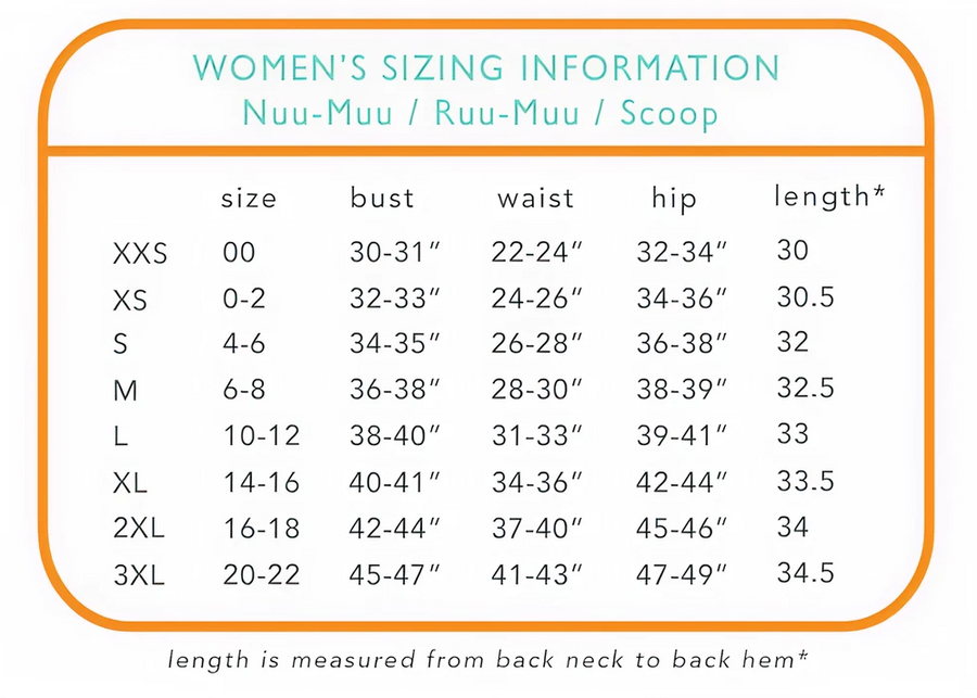 Sizing and Fabric – Nuu-Muu